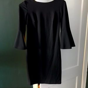 Calvin Klein little black dress with bell sleeve